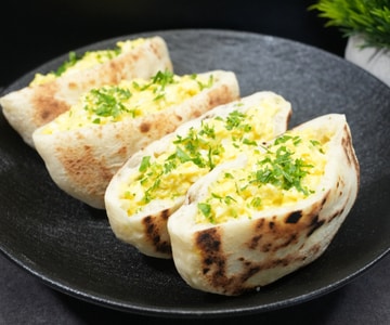 Batbout Bread with Egg Filling