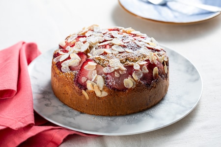 Yogurt Cake with Strawberries and Almonds