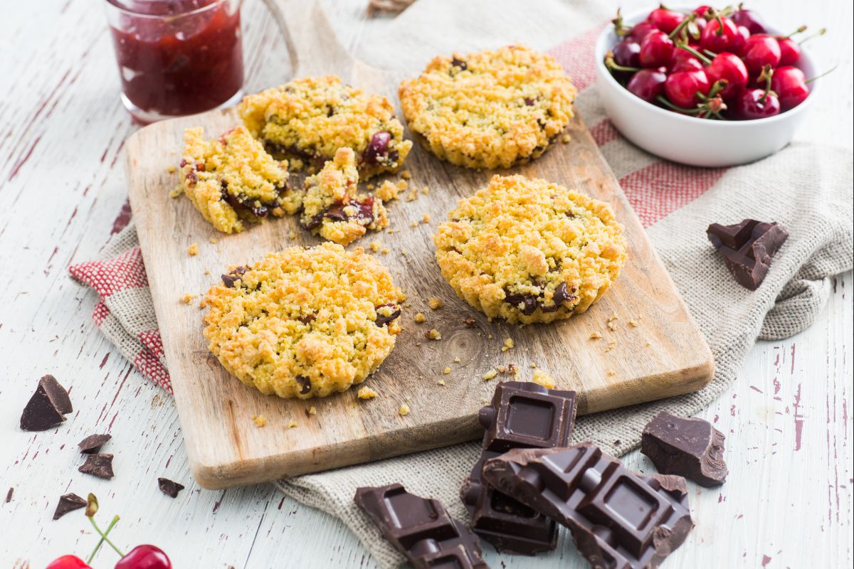 Cherry and Chocolate Crumbles