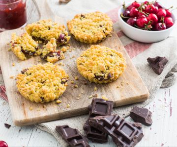 Cherry and Chocolate Crumbles