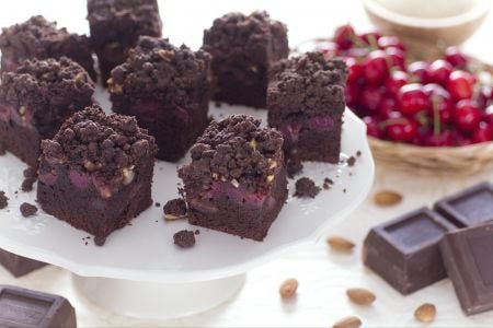 Chocolate and Cherry Crumb Cake