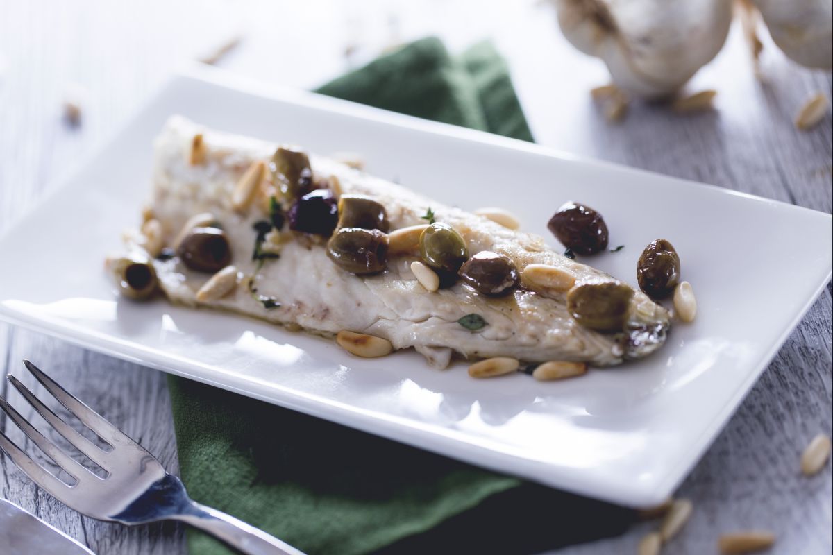 Sea bass Ligurian style