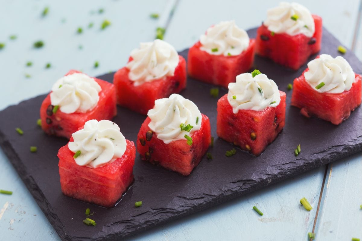 Watermelon and Goat Cheese Finger Food