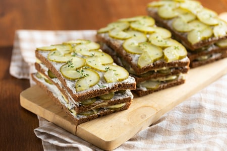 Cucumber and Goat Cheese Sandwich