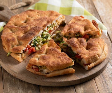Fried pizza with escarole