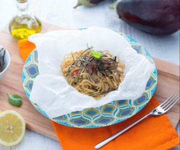 Whole Wheat Spaghetti with Land and Sea in Foil