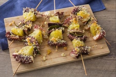 Octopus and Potato Skewers