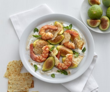 Sauteed Prawns with Figs and Mint