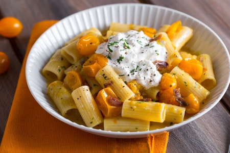 Pasta with Cantabrian Anchovies and Burrata Stracciatella