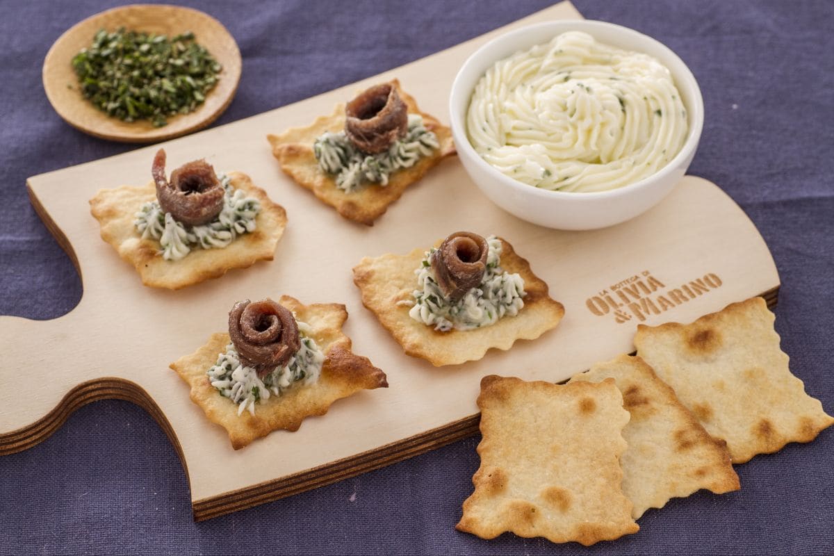 Puff Pastries with Flavored Butter and Anchovies