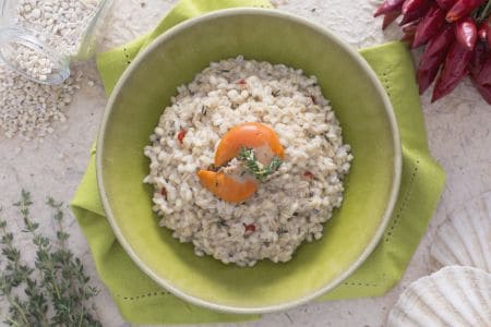 Barley Risotto with Scallop Cream