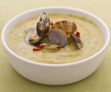 Clams on Zucchini Velouté