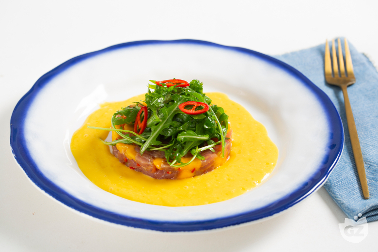 Marinated Tuna Tartare with Mango and Arugula