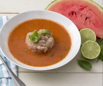 Gazpacho with Amberjack Tartare