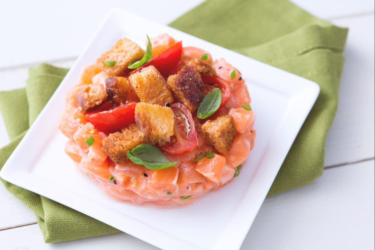 Salmon Tartare and Panzanella