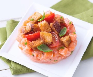 Salmon Tartare and Panzanella