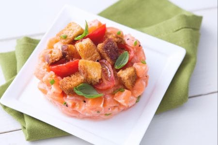 Salmon Tartare and Panzanella