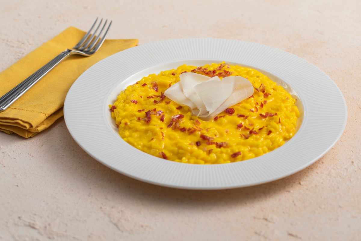 Saffron Risotto with Taleggio and Pancetta