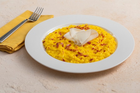 Saffron Risotto with Taleggio and Pancetta