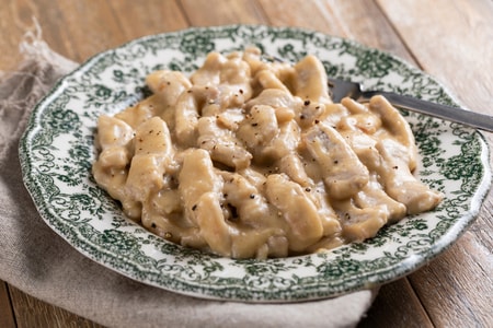 Pork strips with beer