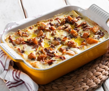 Pumpkin and Speck Lasagna with Taleggio Béchamel