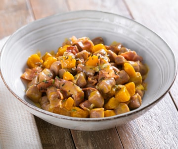 Chestnut Gnocchi with Pumpkin, Gorgonzola & Speck