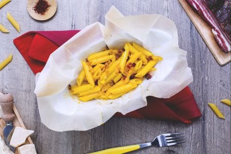 Saffron Penne in Foil