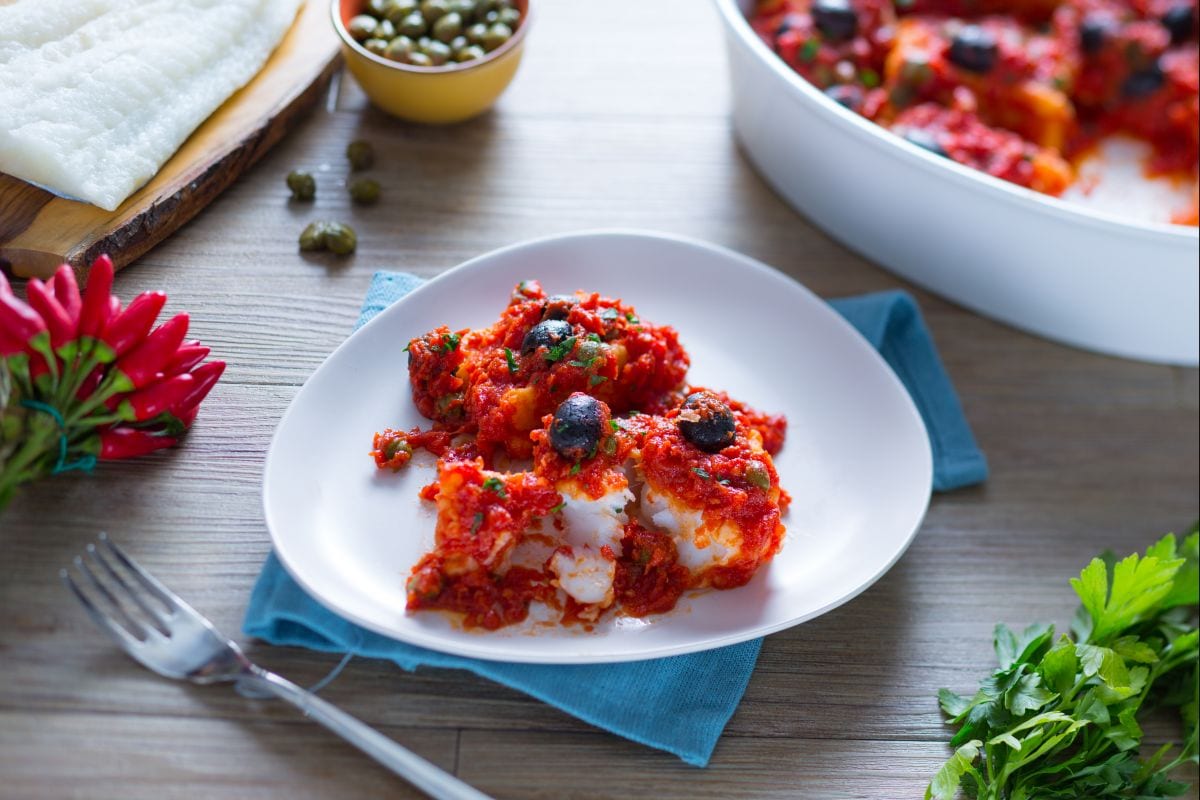 Neapolitan-style baked cod