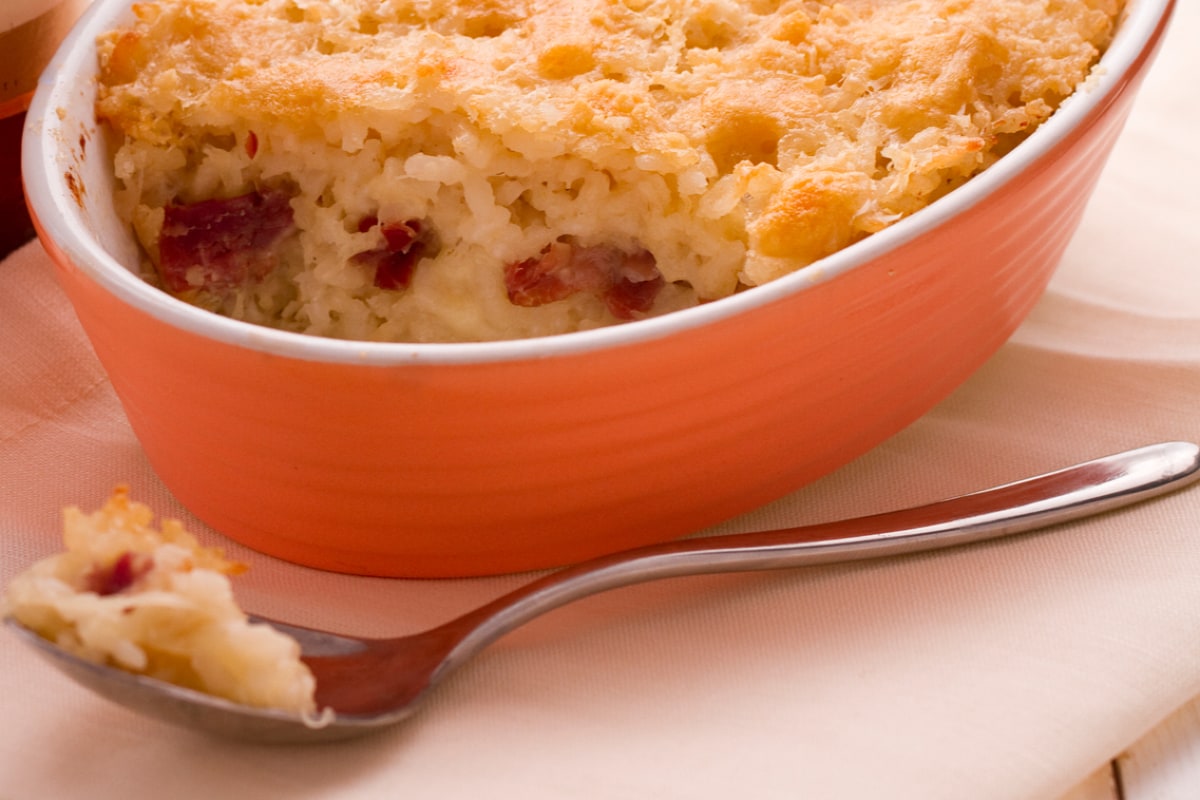 Rice timbale with 4 cheeses