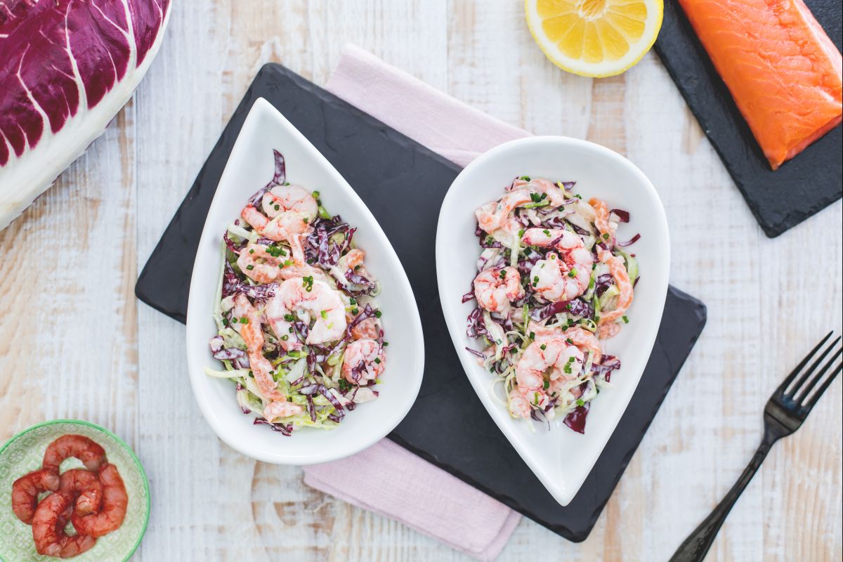 Yogurt Salad with Salmon and Shrimp