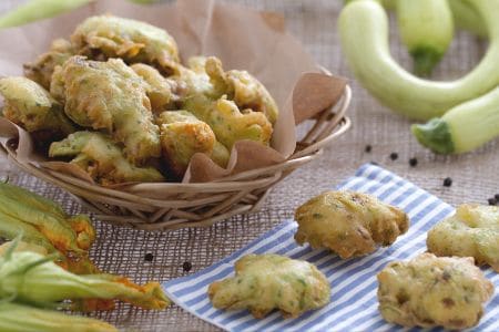 Fritters of Trombetta Zucchini and Its Flowers