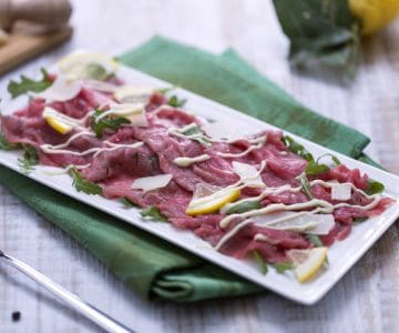 Beef carpaccio with arugula and parmesan