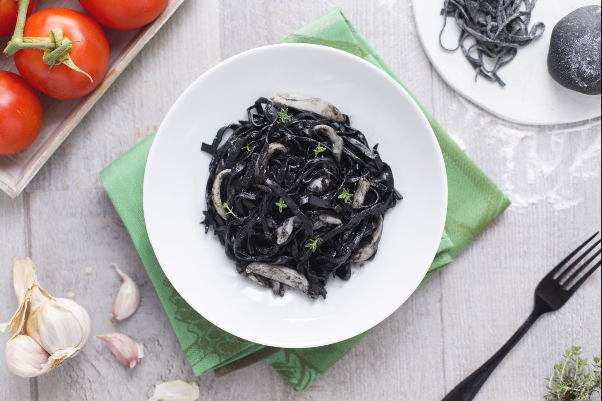 Tagliolini with double cuttlefish ink