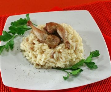 Risotto with quails