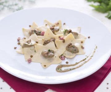 Ravioli with Cotechino and Lentil Sauce
