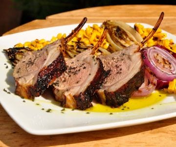 Marinated Lamb Chops with Grilled Vegetables