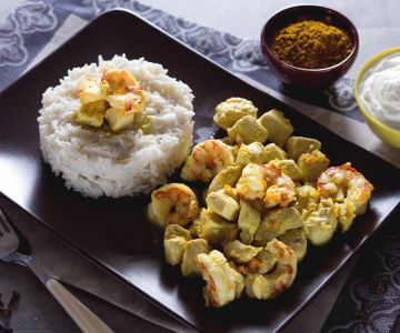 Chicken and Shrimp Curry with Basmati Rice
