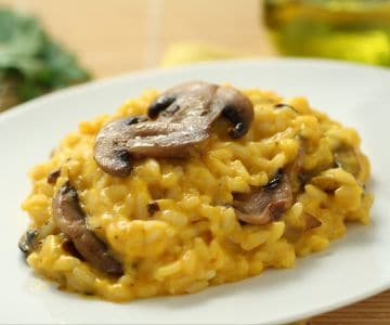 Pumpkin Risotto with Mushrooms and Taleggio