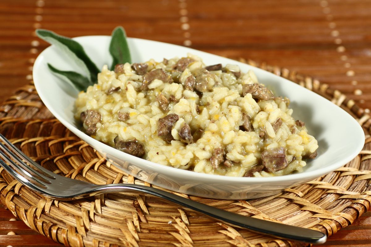 Risotto with chicken livers