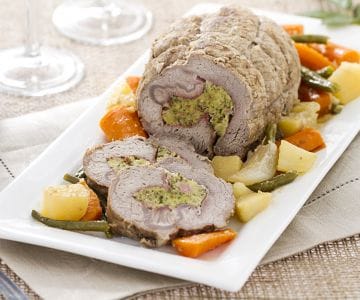 Veal roll with vegetables