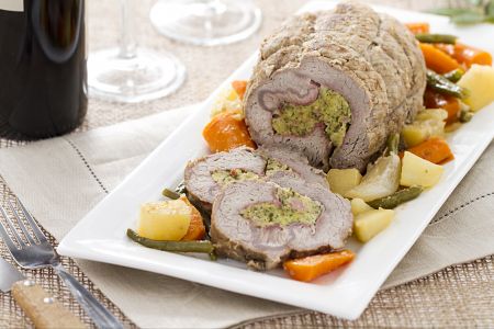 Veal roll with vegetables