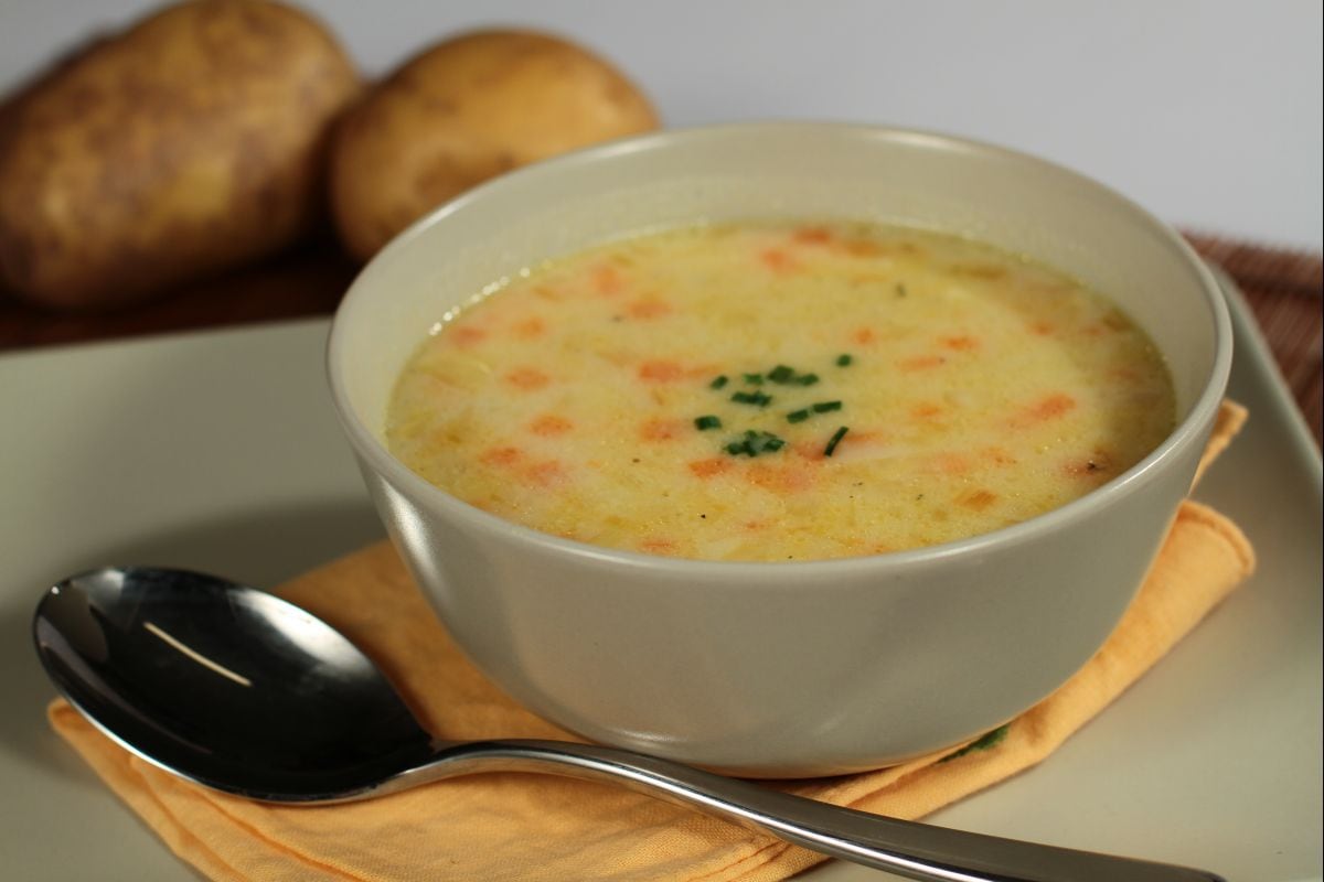 Potato cream with vegetables