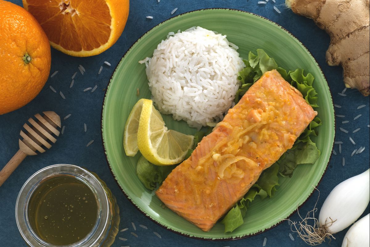 Citrus Salmon with Pilaf Rice