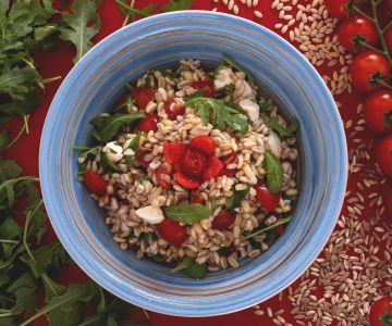 Summer barley and spelt salad
