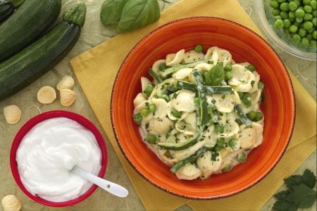 Orecchiette with yogurt and zucchini
