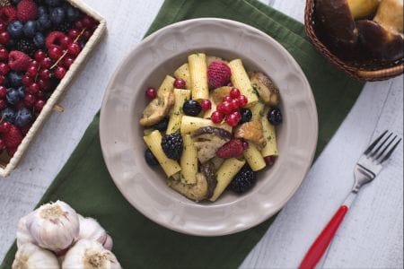 Rigatoni with Porcini Mushrooms and Berries