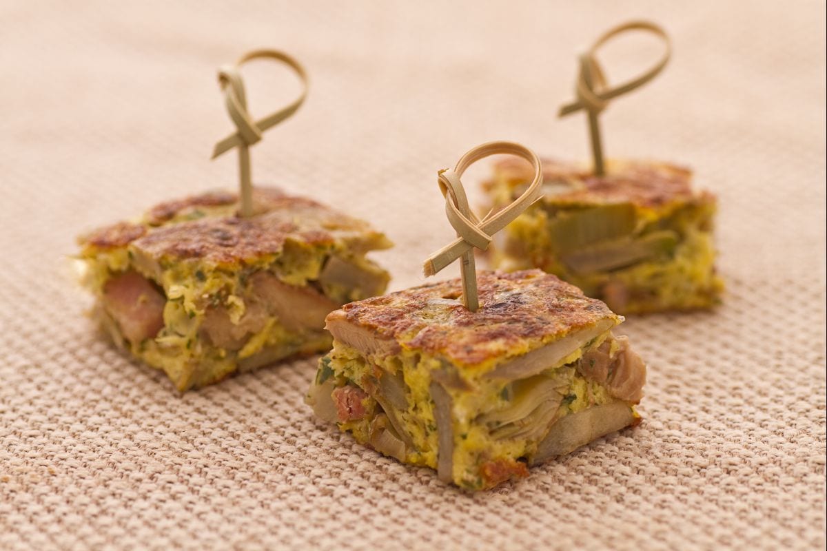 Artichoke, Mushroom and Smoked Bacon Omelette