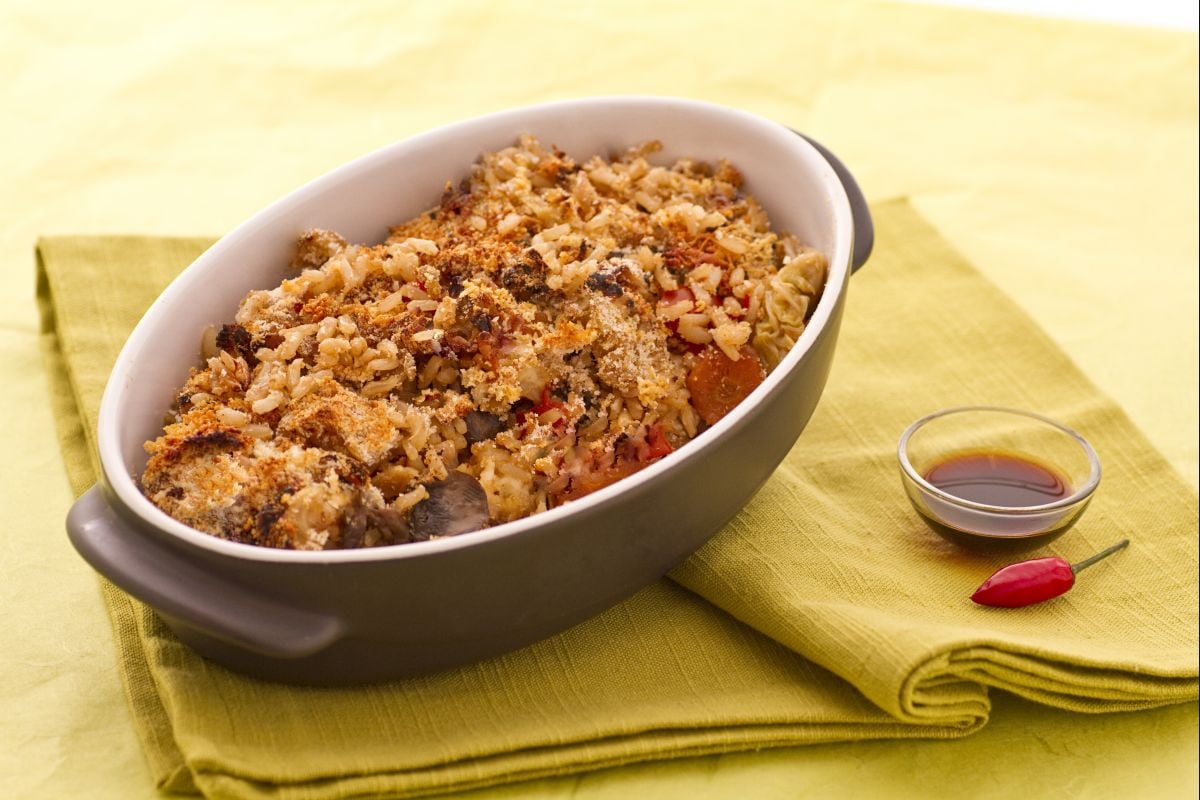 Gratinated Rice with Vegetables