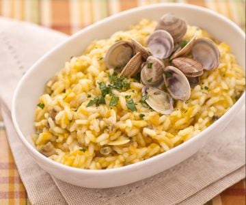 Carrot, Ginger, and Clam Risotto