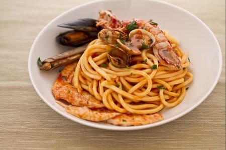 Pasta and fish stew